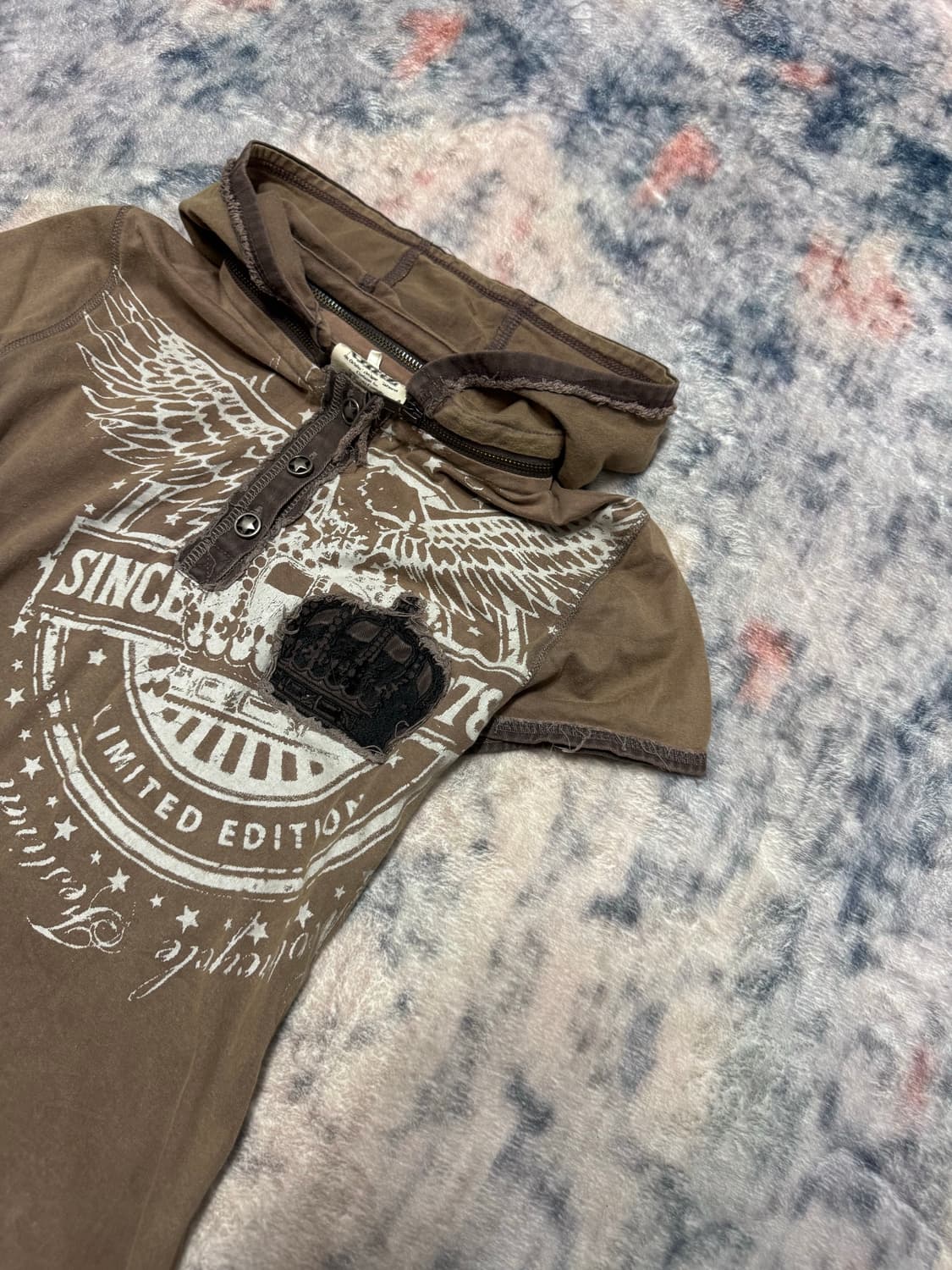Glitz 00s grunge y2k hood top 상품이미지4
