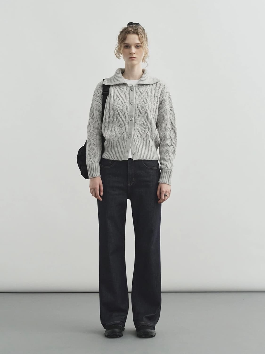 몽돌 카라 가디건 (라이트 그레이) 상품이미지3