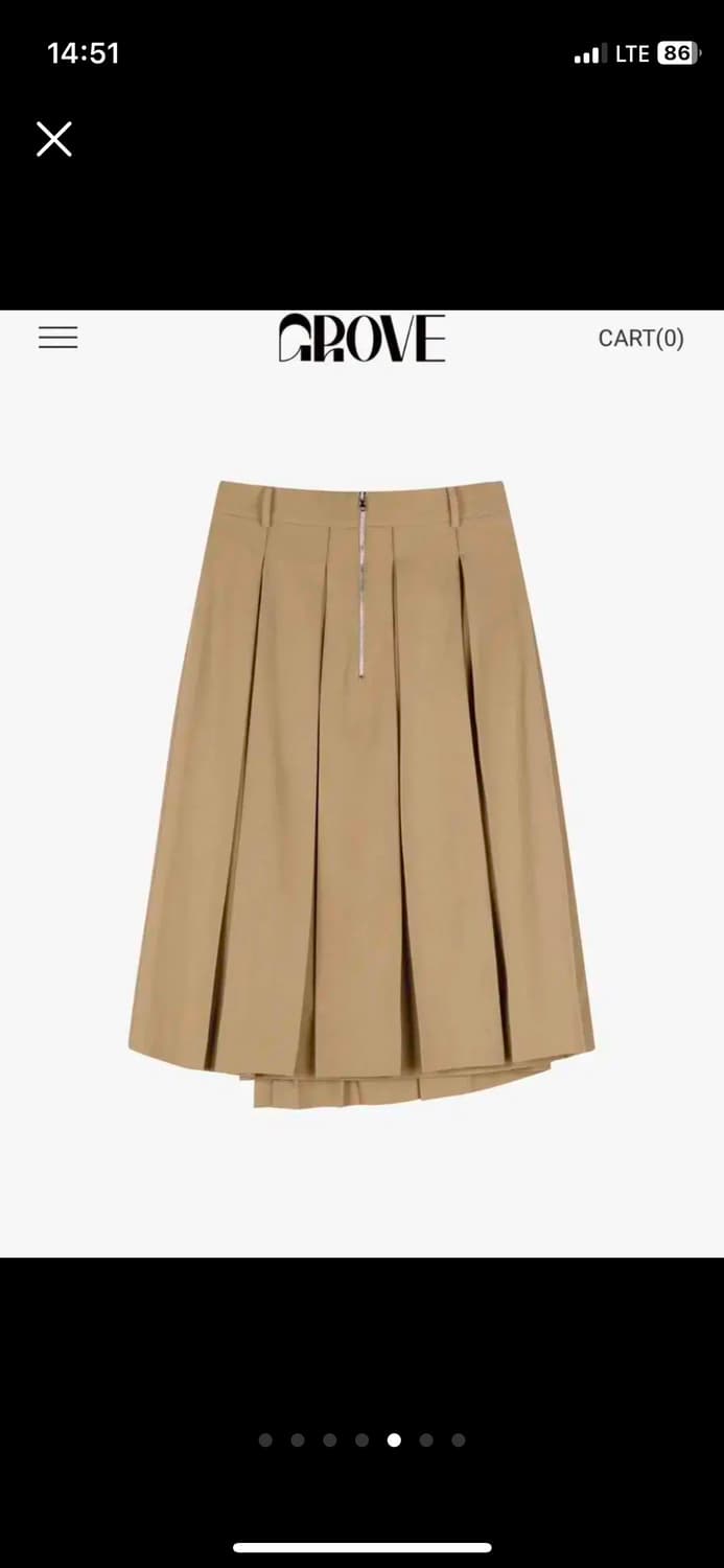 그로브 플리츠 스커트 치마 S 베이지 상품이미지5