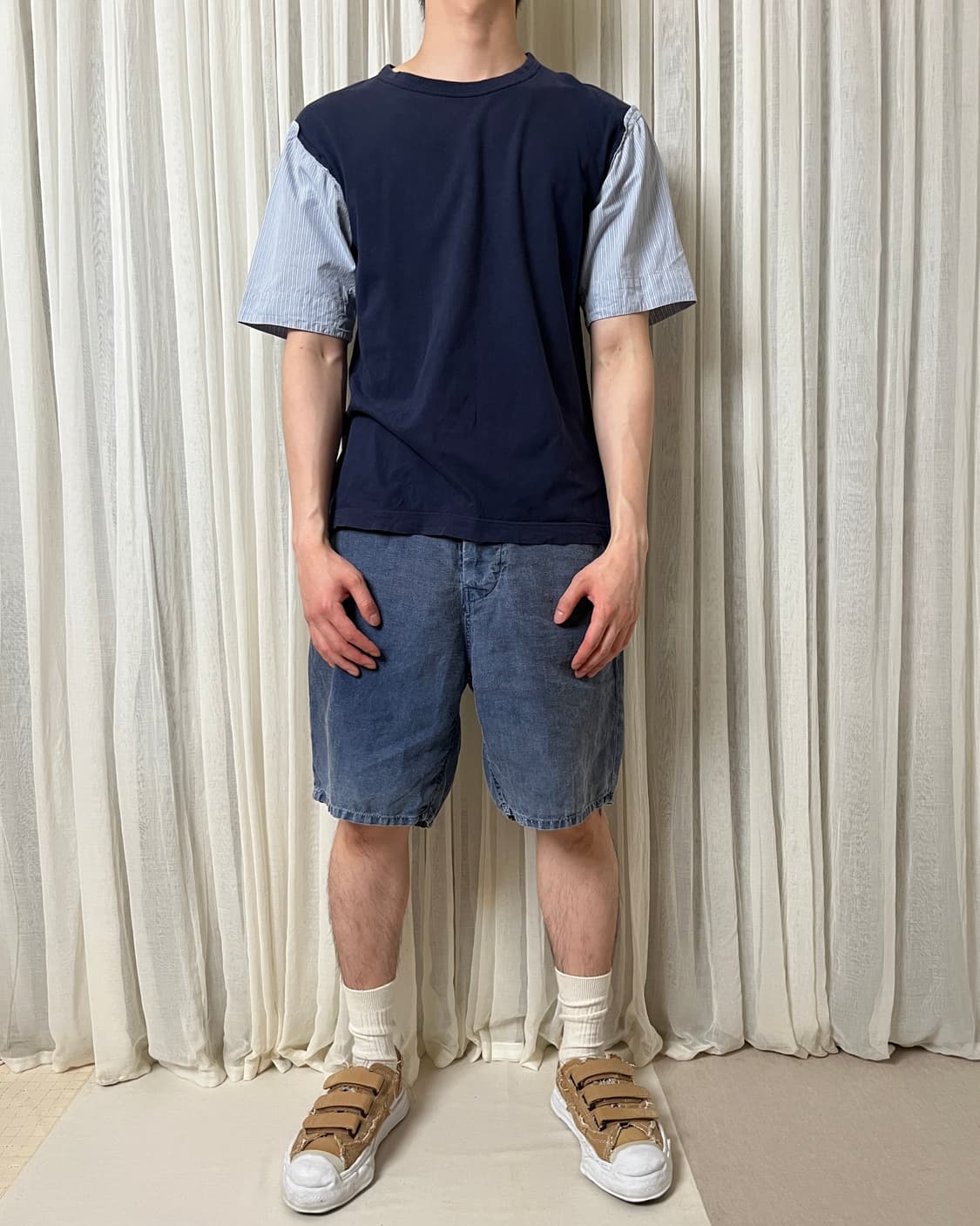 포터클래식 인디고 린넨 쇼츠 porter classic 반바지 상품이미지10
