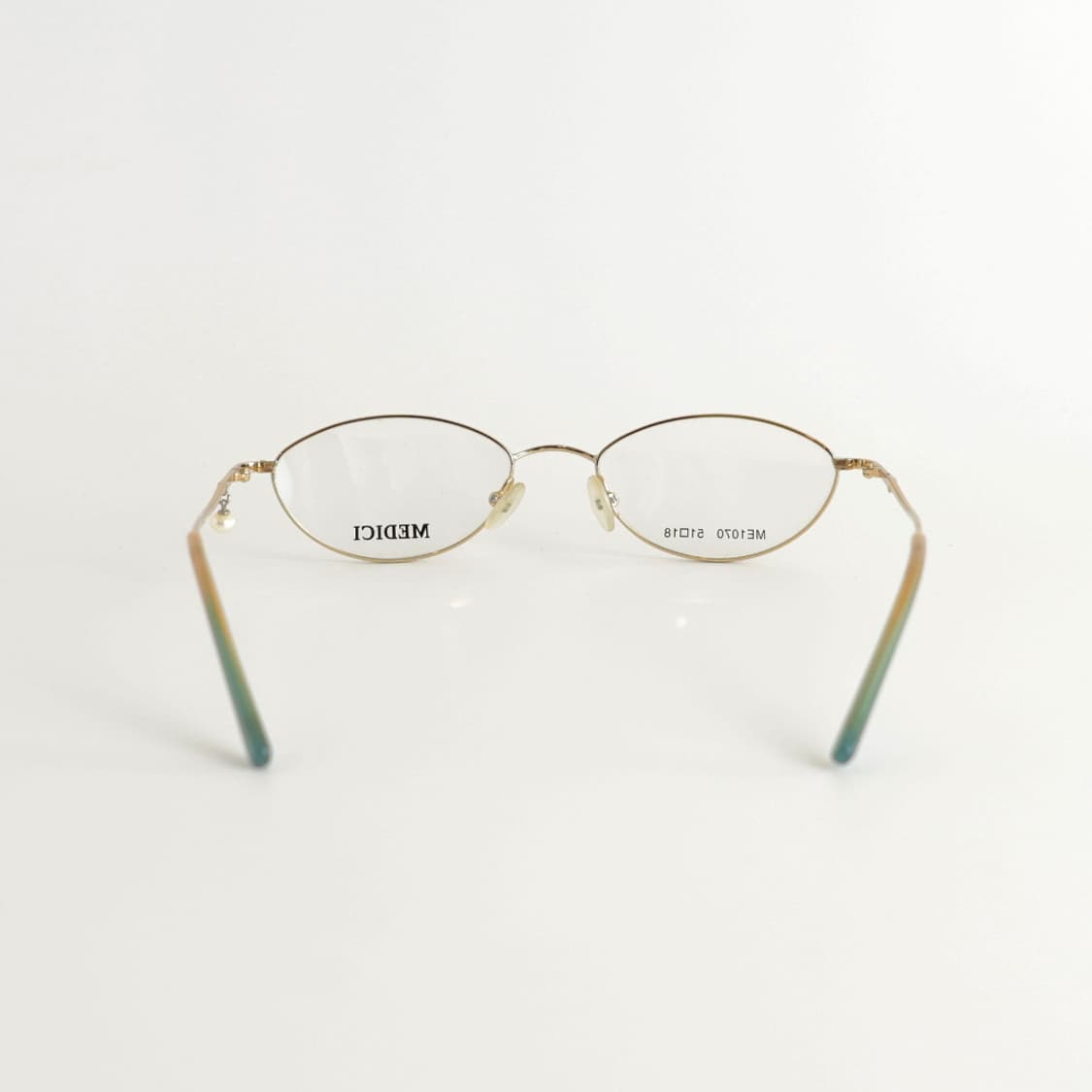 올드올즈 데드스탁 빈티지 MEDICI 켓츠 오벌 진주 템플 메탈 안경 상품이미지3