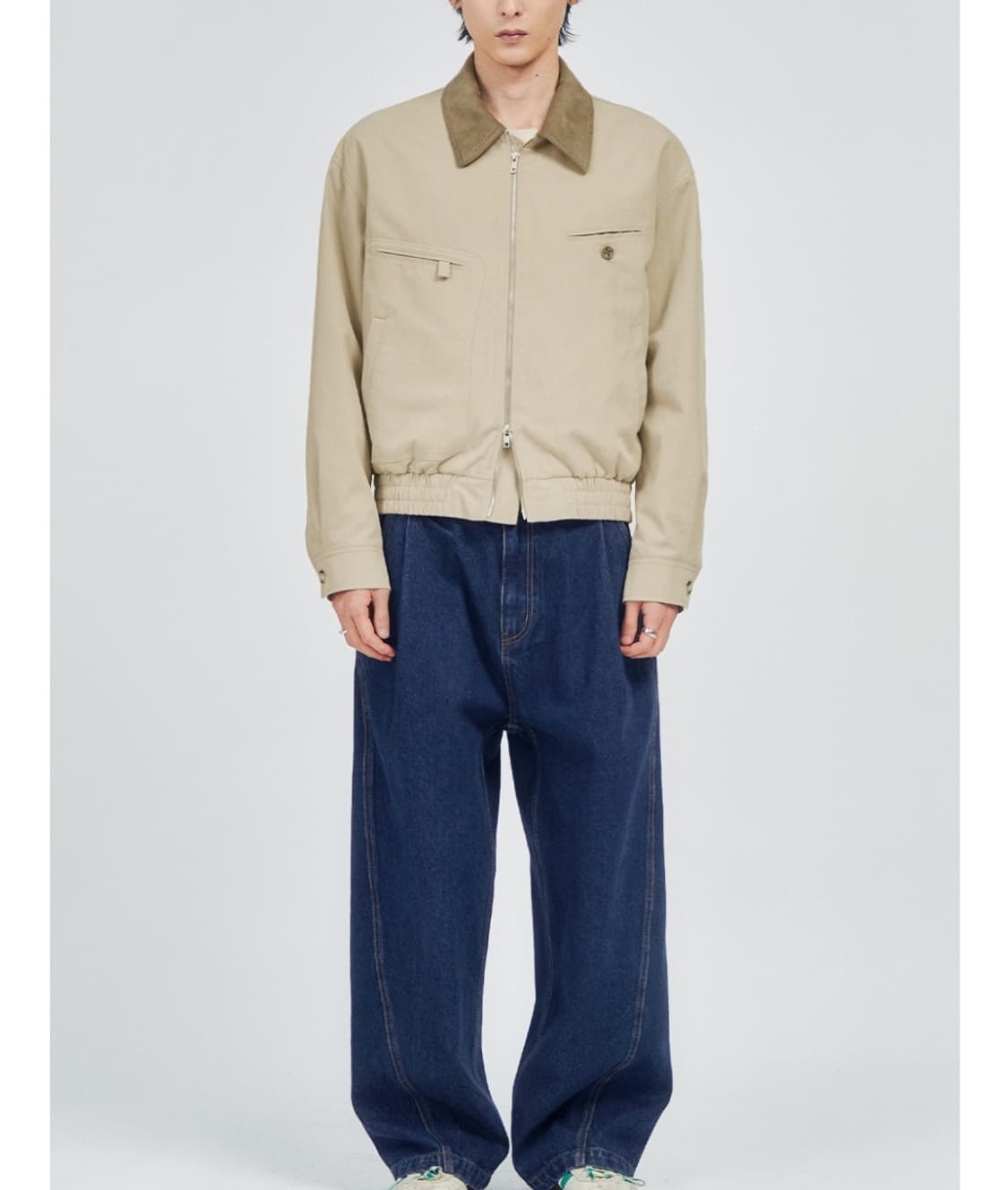 (M)인템포무드 코듀로이 카라 루프 포켓 워크 재킷 상품이미지6