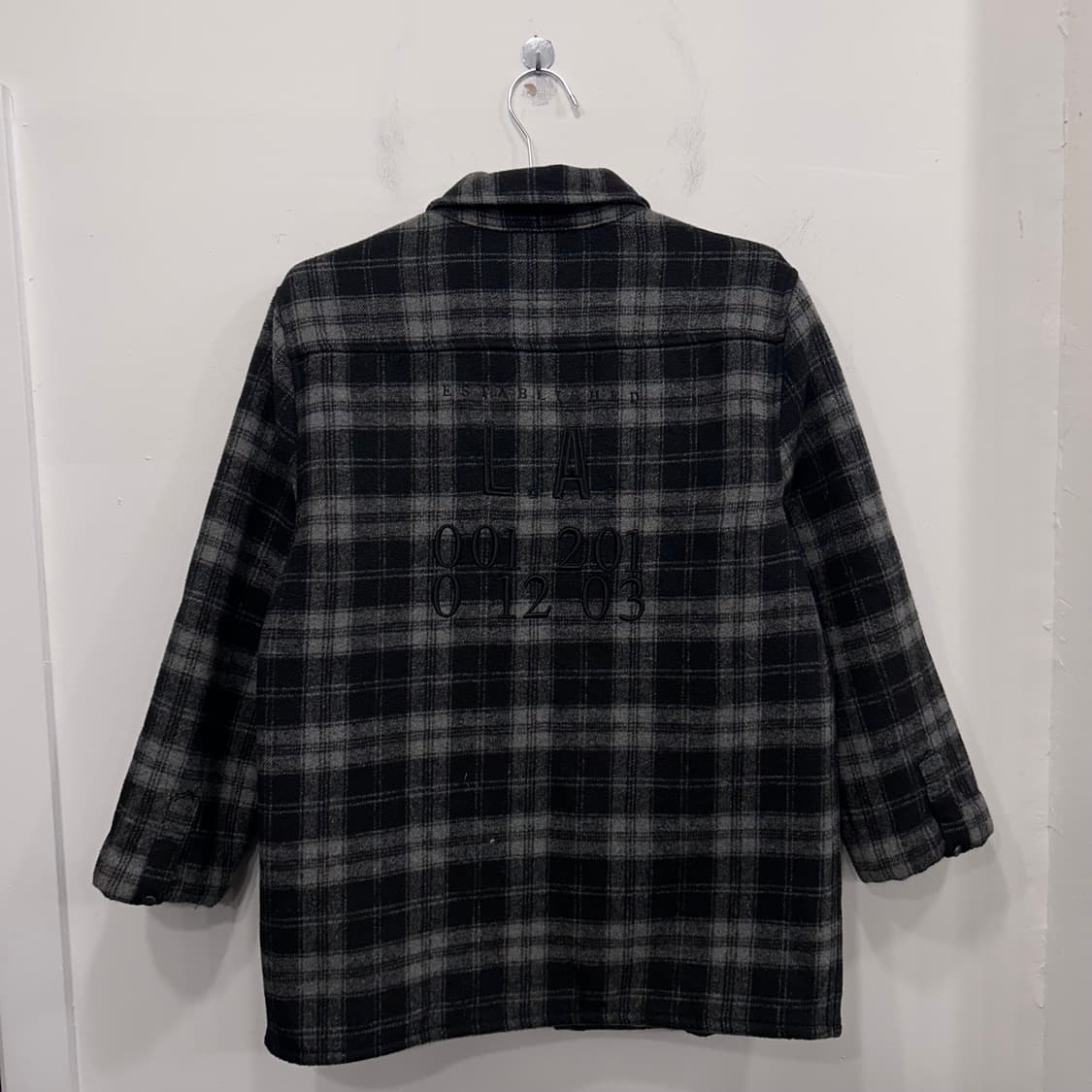 게스 진스 타탄체크 이너후리스 울 셔츠자켓 상품이미지5