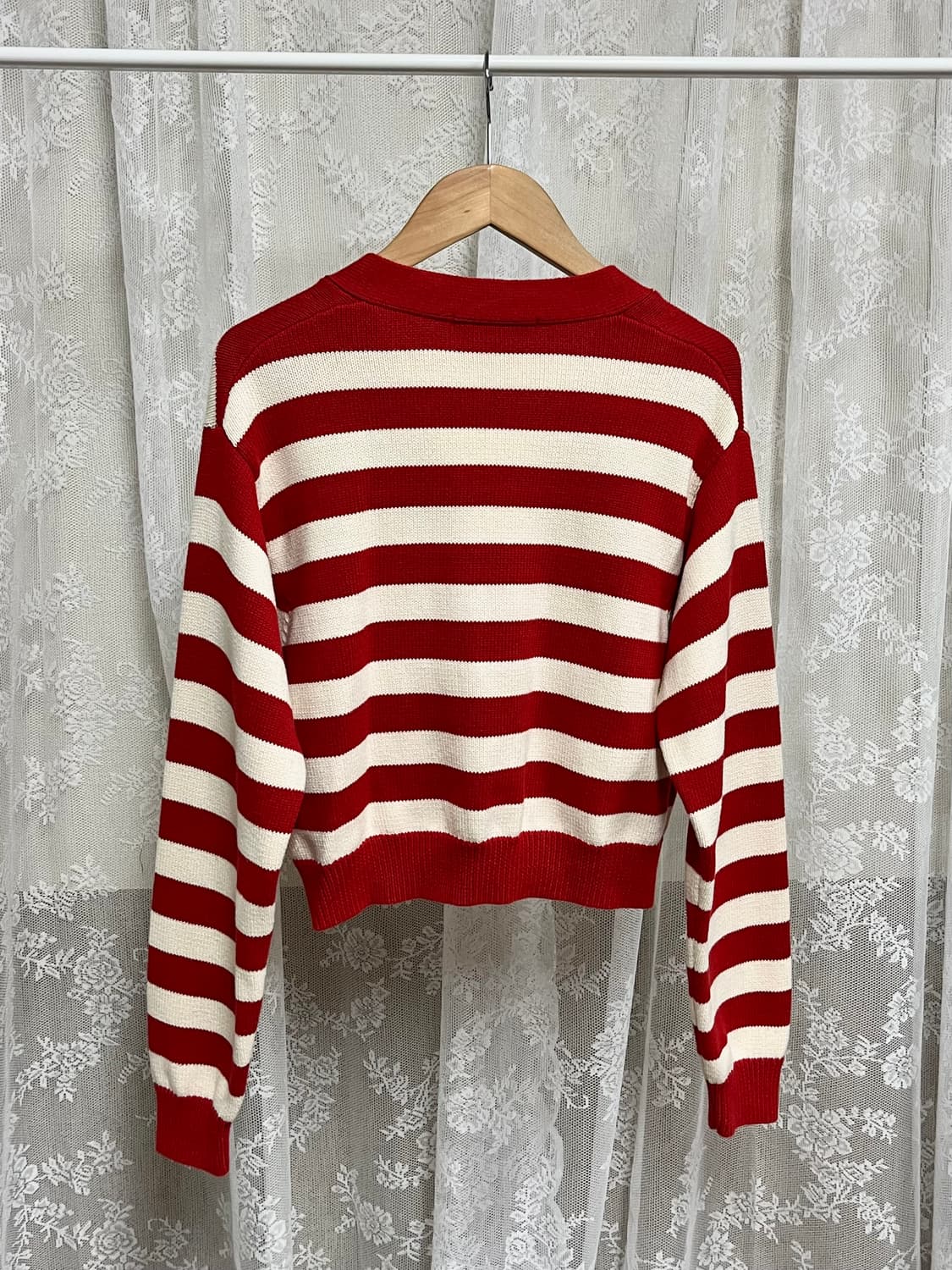 F) 플랙 우먼 스트라이프 크롭 가디건 상품이미지2