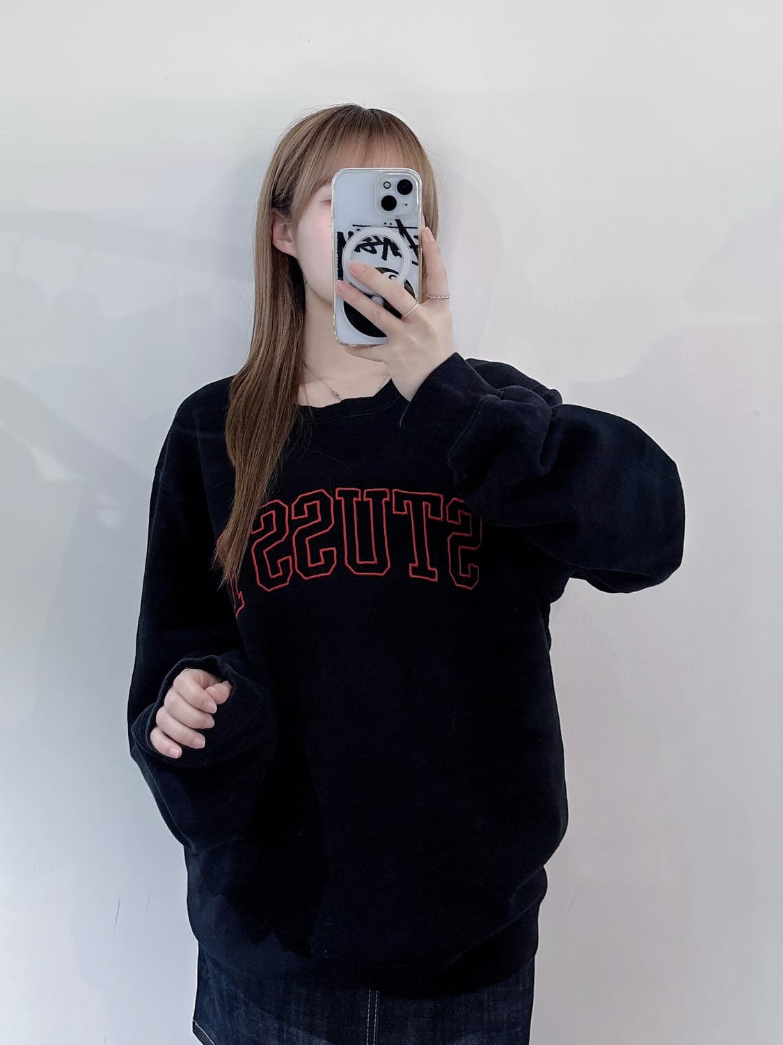 스투시 00‘s 스펠로고 맨투맨 상품이미지1