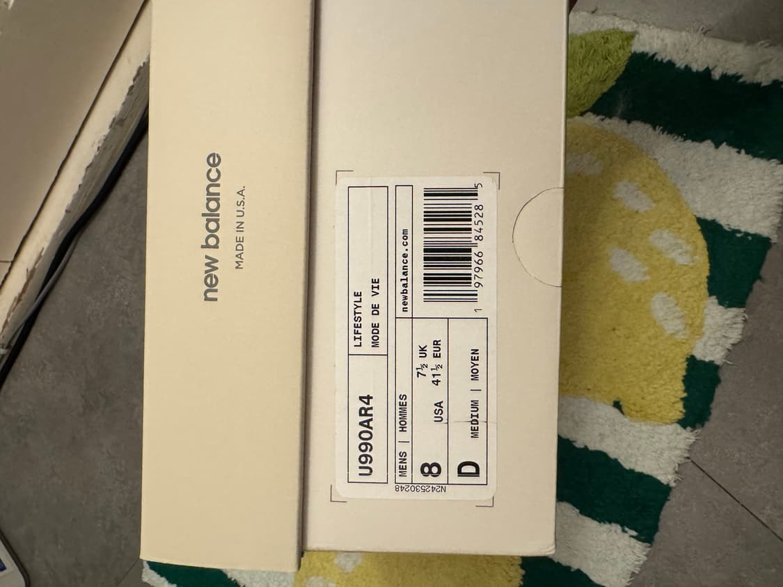 뉴발란스 x 오라리 990v4 메이드 인 USA 런던 포그 상품이미지3