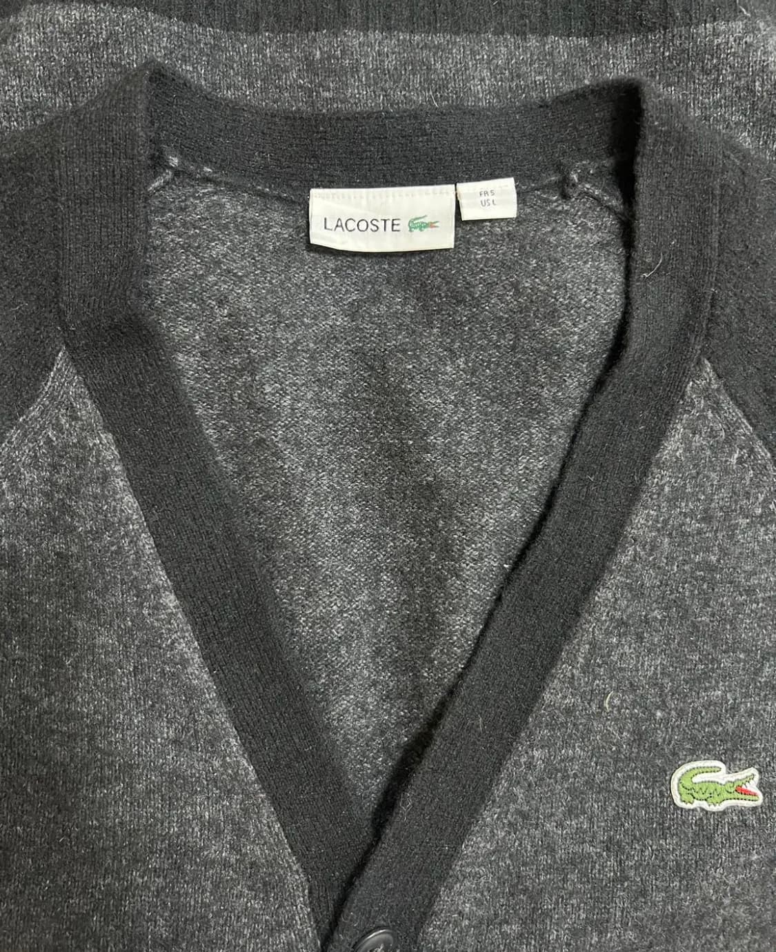 라코스테 남성 배색 울니트가디건 L 상품이미지4