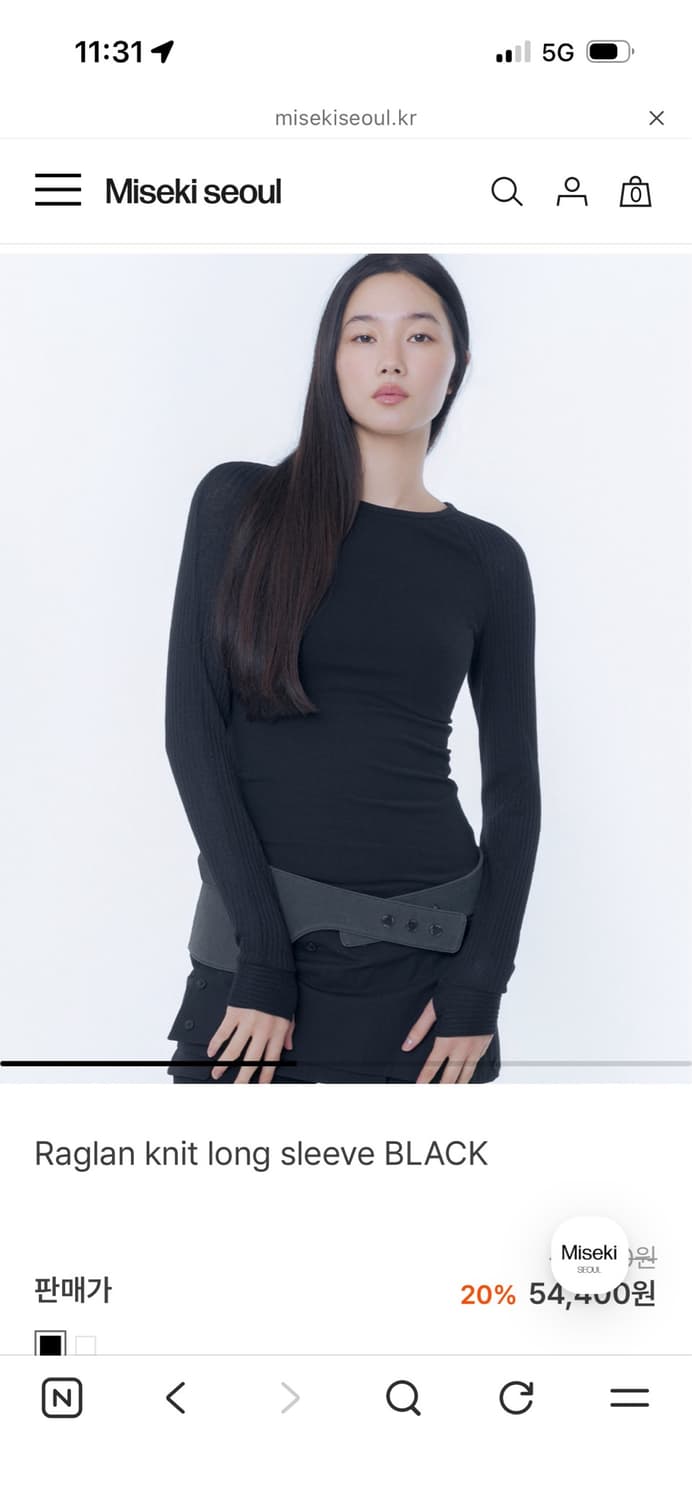 미세키서울 Raglan knit long sleeve 상품이미지2