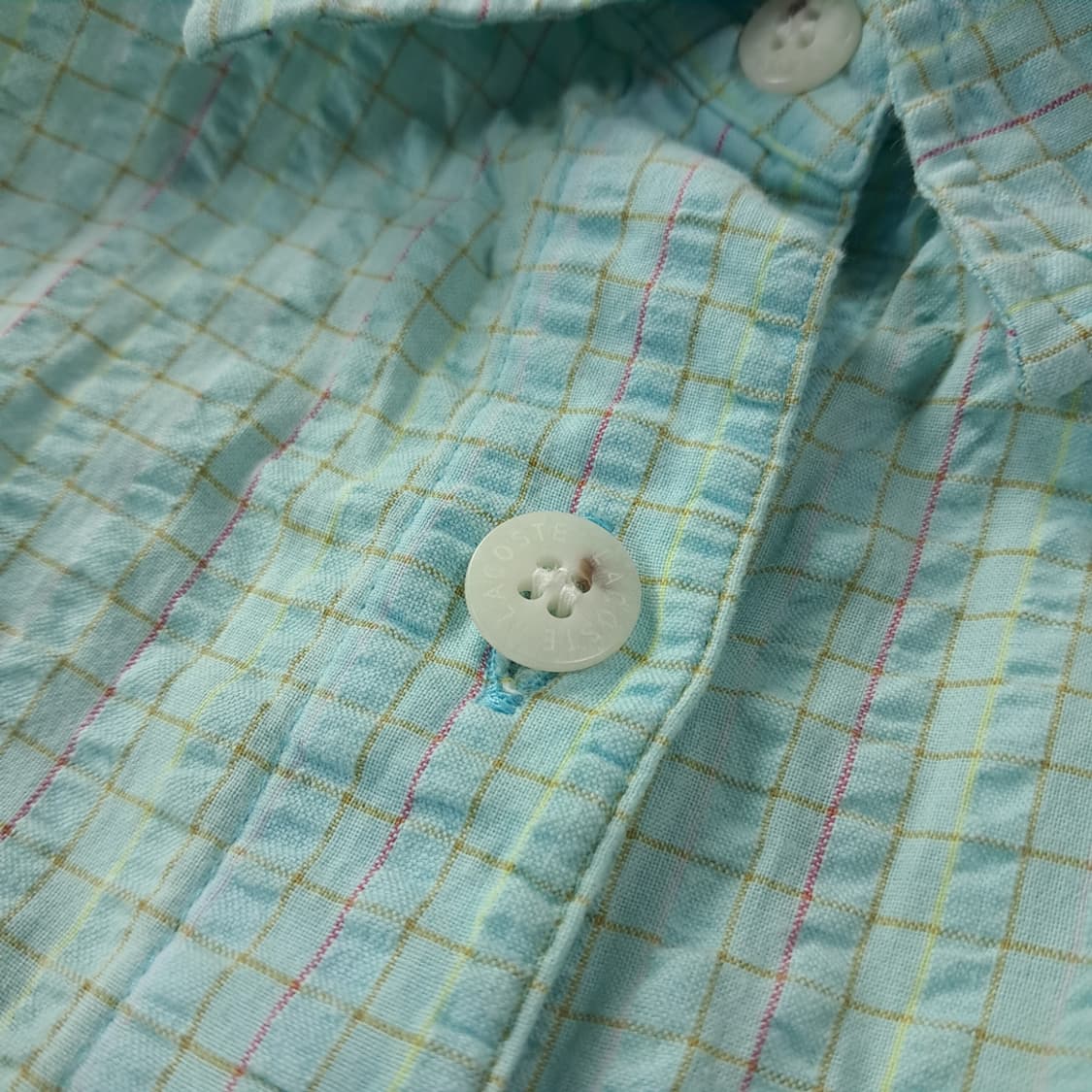 CK366 L 라코스테 90s 일본판 시어서커 민소매 칼라 원피스 상품이미지5