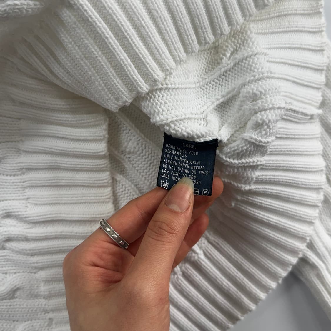 Polo 폴로 네이비 포니 화이트 브이넥 케이블 니트 상품이미지6