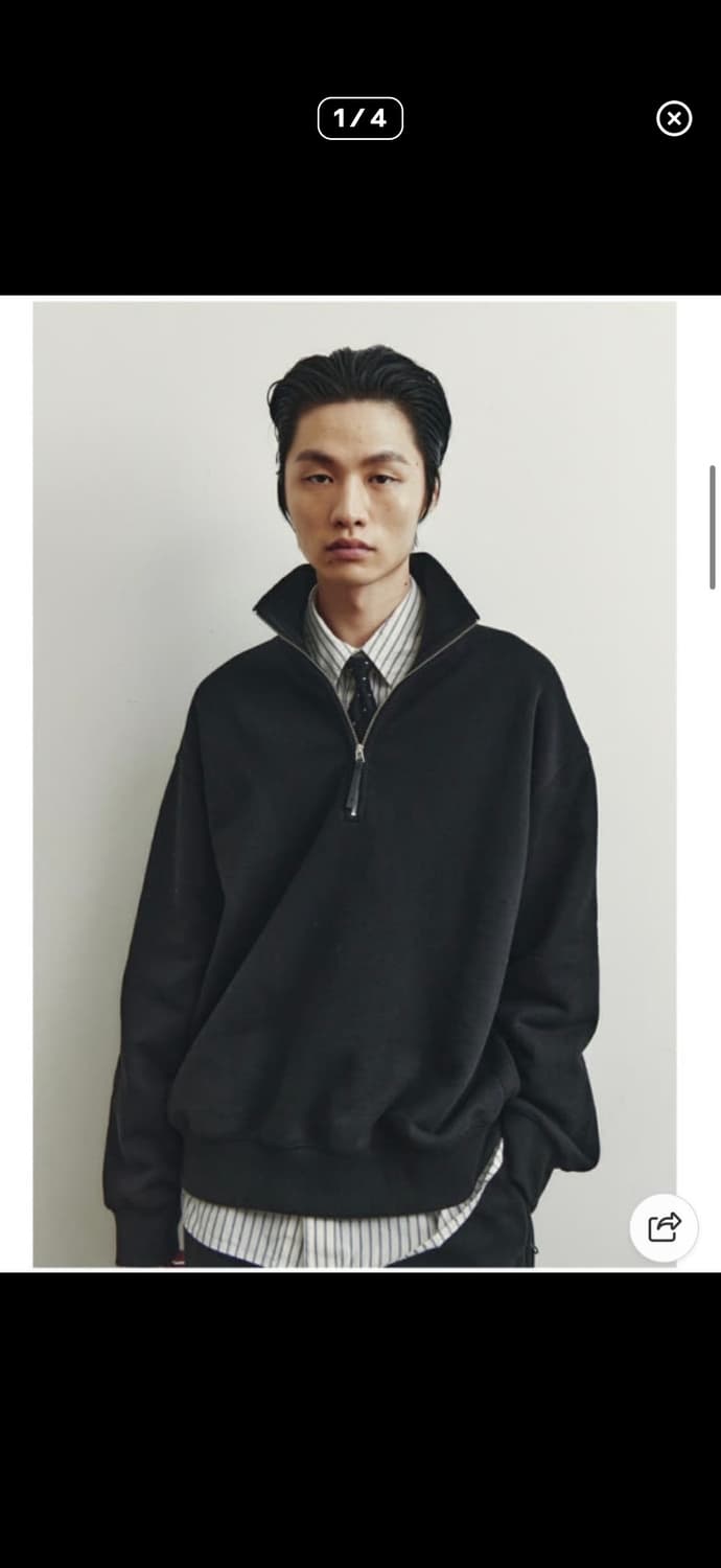 유스 커버스티치 하프집 스웻셔츠 S 상품이미지1