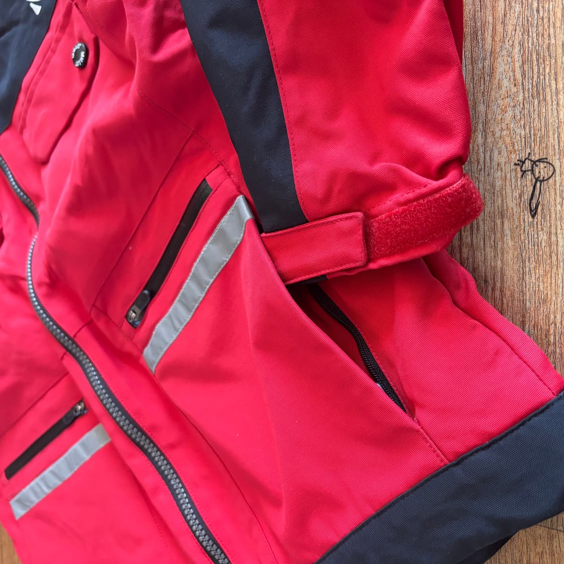 밀레 키즈 120 집업 점퍼 누빔 레드 후드 모자 탈부착 상품이미지9