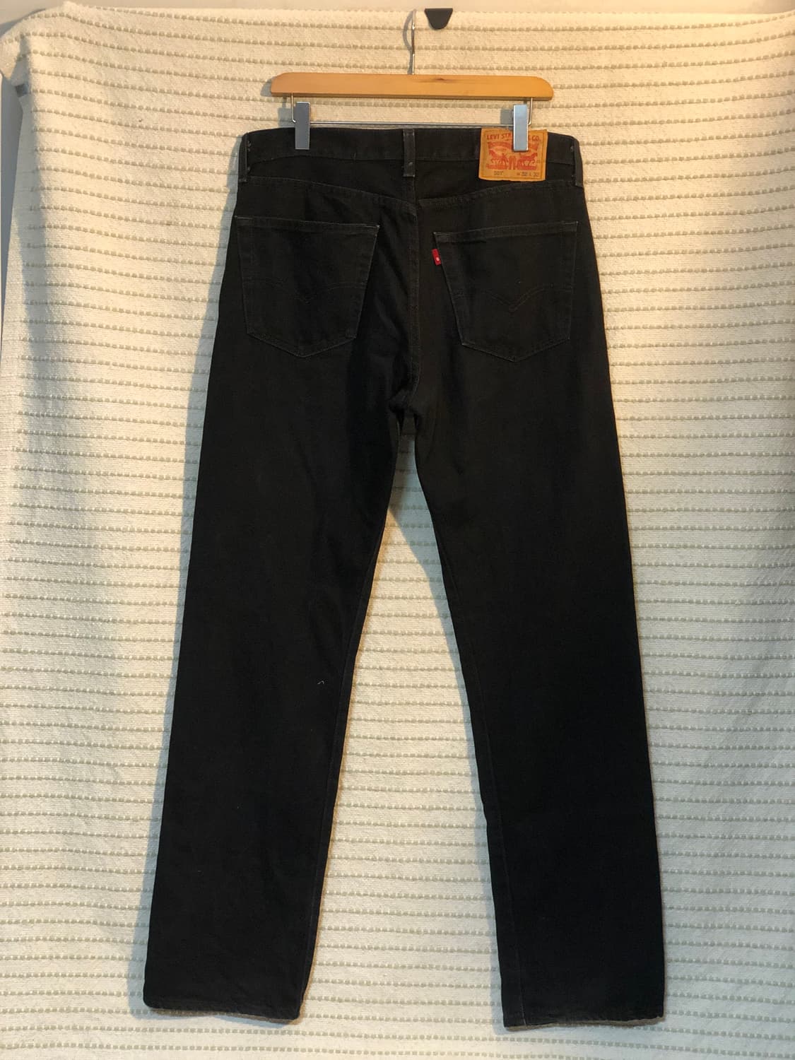 리바이스 501 흑청 데님 블랙진 32x32 상품이미지2