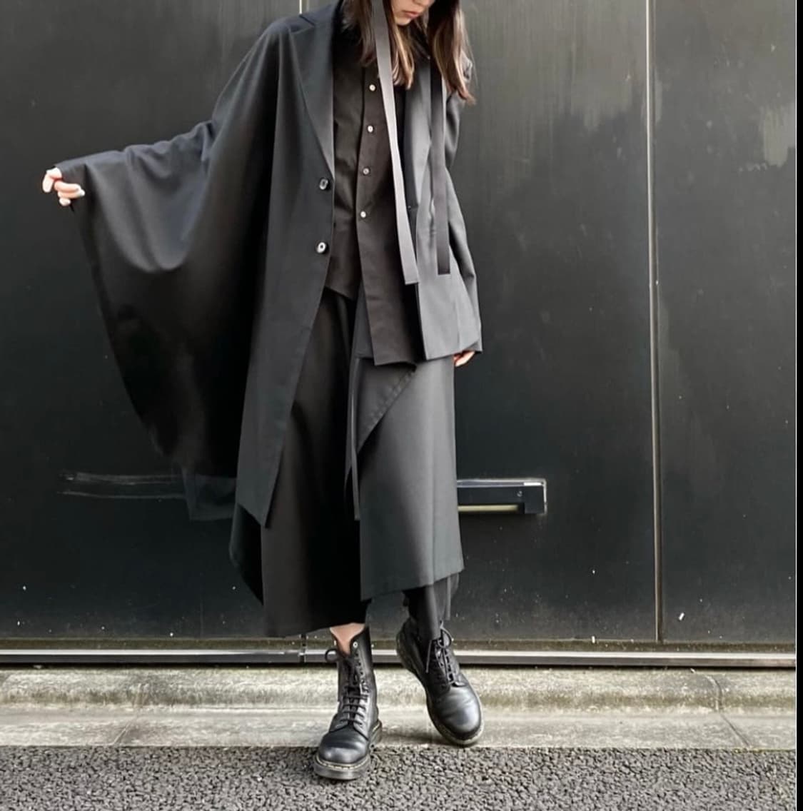 요지야마모토 하프 케이프 비대칭 블레지어 자켓 상품이미지7