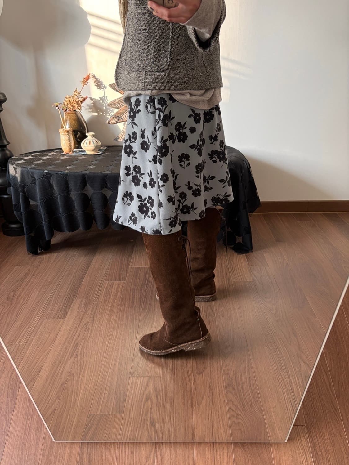 flower patterned midi skirt 상품이미지5