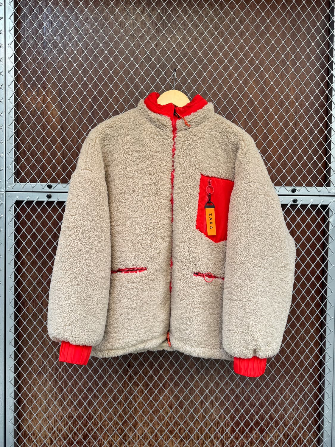 zara 자라 시어링 오버핏 쉐르파 플리스 뽀글이 후리스 자켓 M 상품이미지1