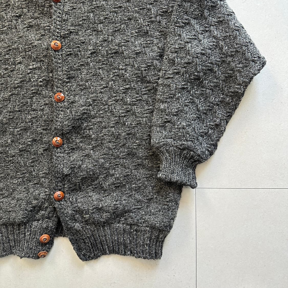 90s 에콰도르산 100% 울 빈티지 에스닉 패턴 니트 가디건 코위찬  상품이미지3