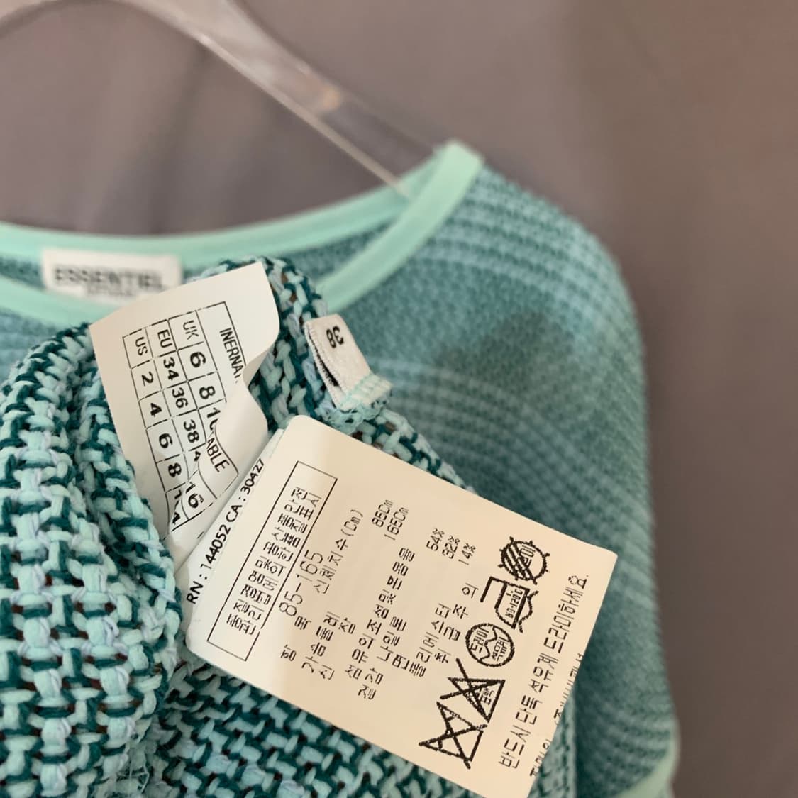 38 에센셜 앤트워프 이태리 체크 니트 반팔티 상품이미지5