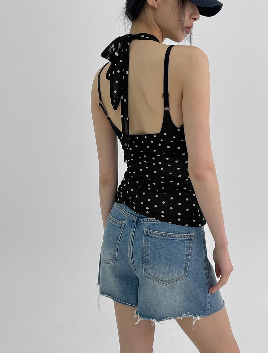 블랙업 베렘 시스루 도트 홀터나시 상품이미지2