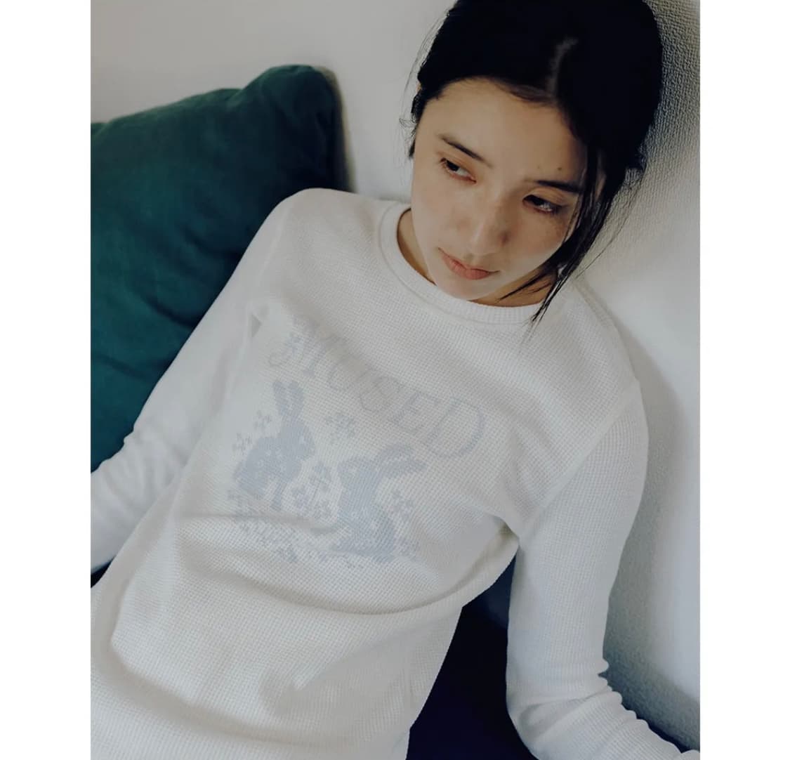 뮤제드 래빗 와플 화이트 티셔츠 새상품 택0 상품이미지2