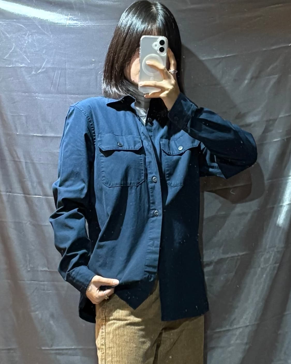 S 칼하트 투포켓 네이비 셔츠 상품이미지1