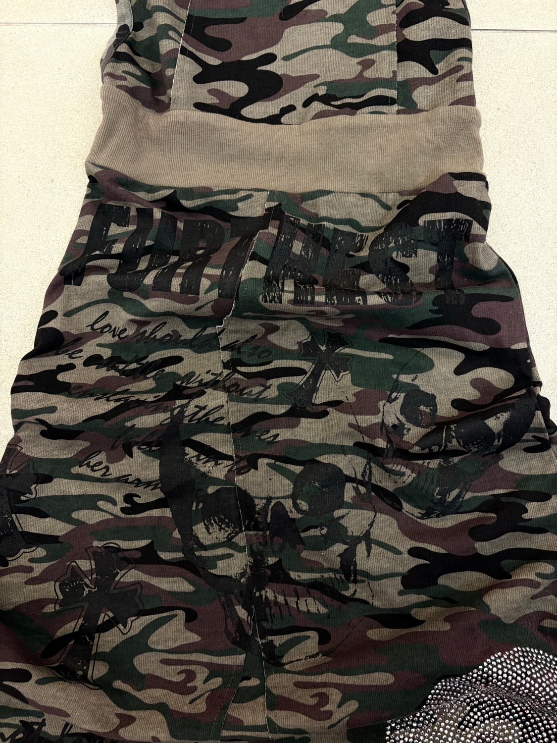 MKR 카모 큐빅 레터링 맥시 원피스 상품이미지2