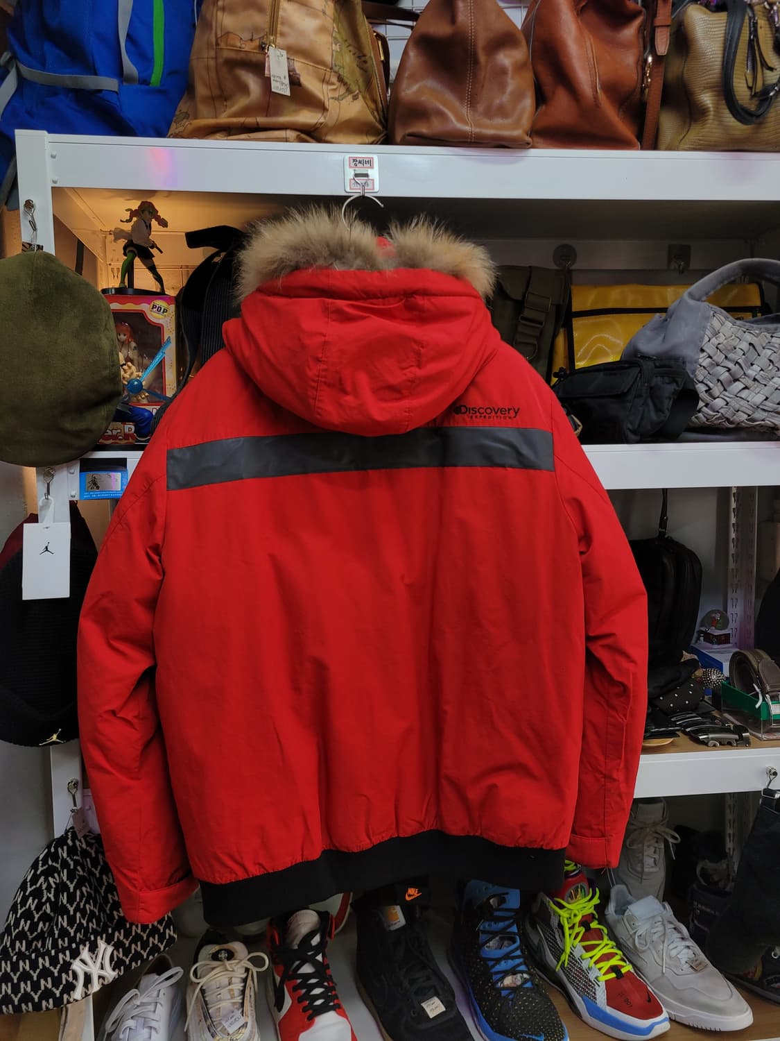 디스커버리 레드 오리털 패딩 상품이미지2