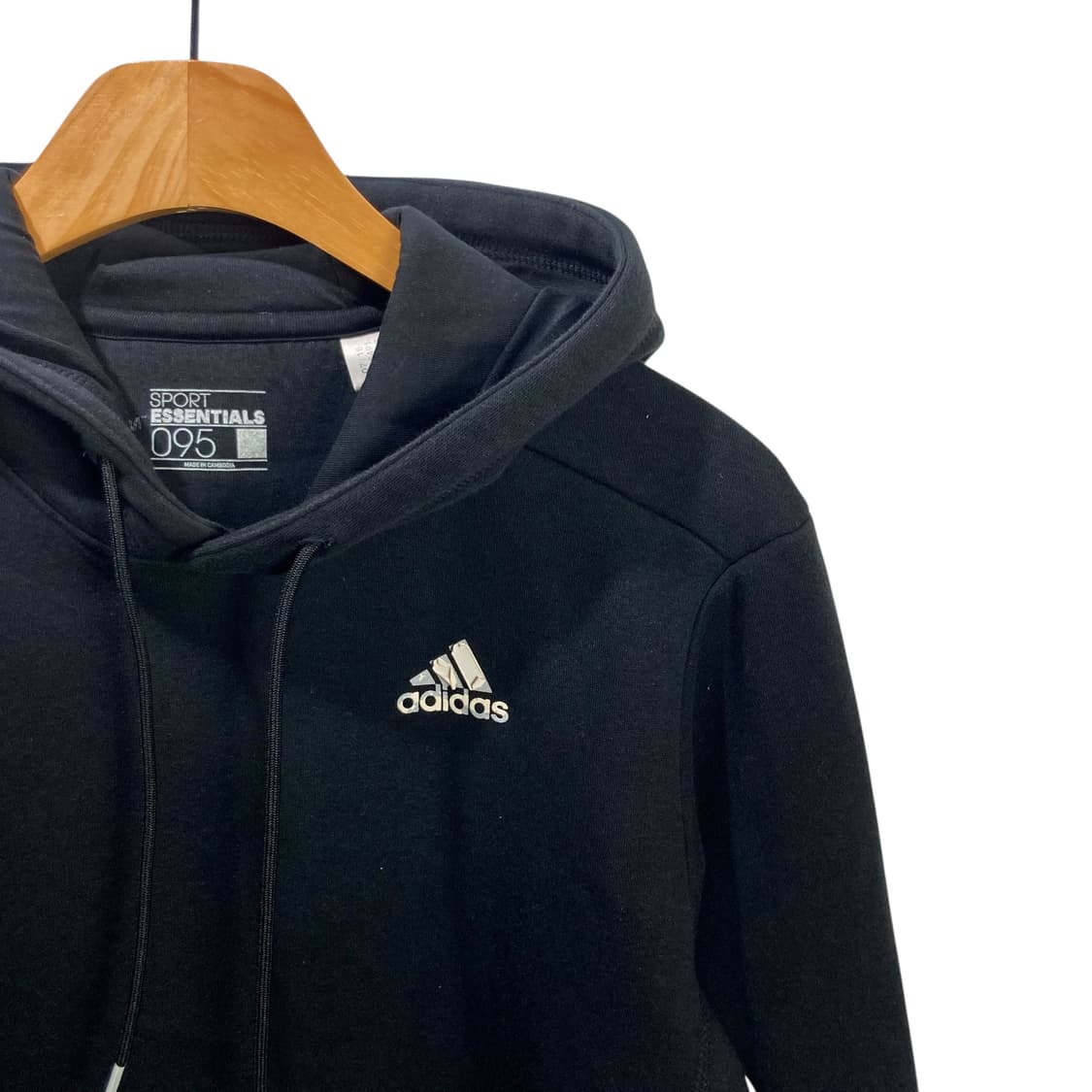 아디다스 블랙 스몰로고 후드 상품이미지4