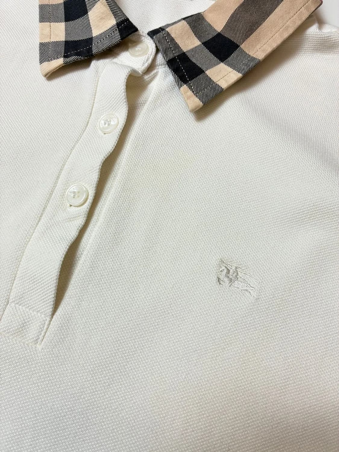 버버리 00's 체크 칼라 코튼 피케 폴로 반팔 티셔츠 PN9610 상품이미지3