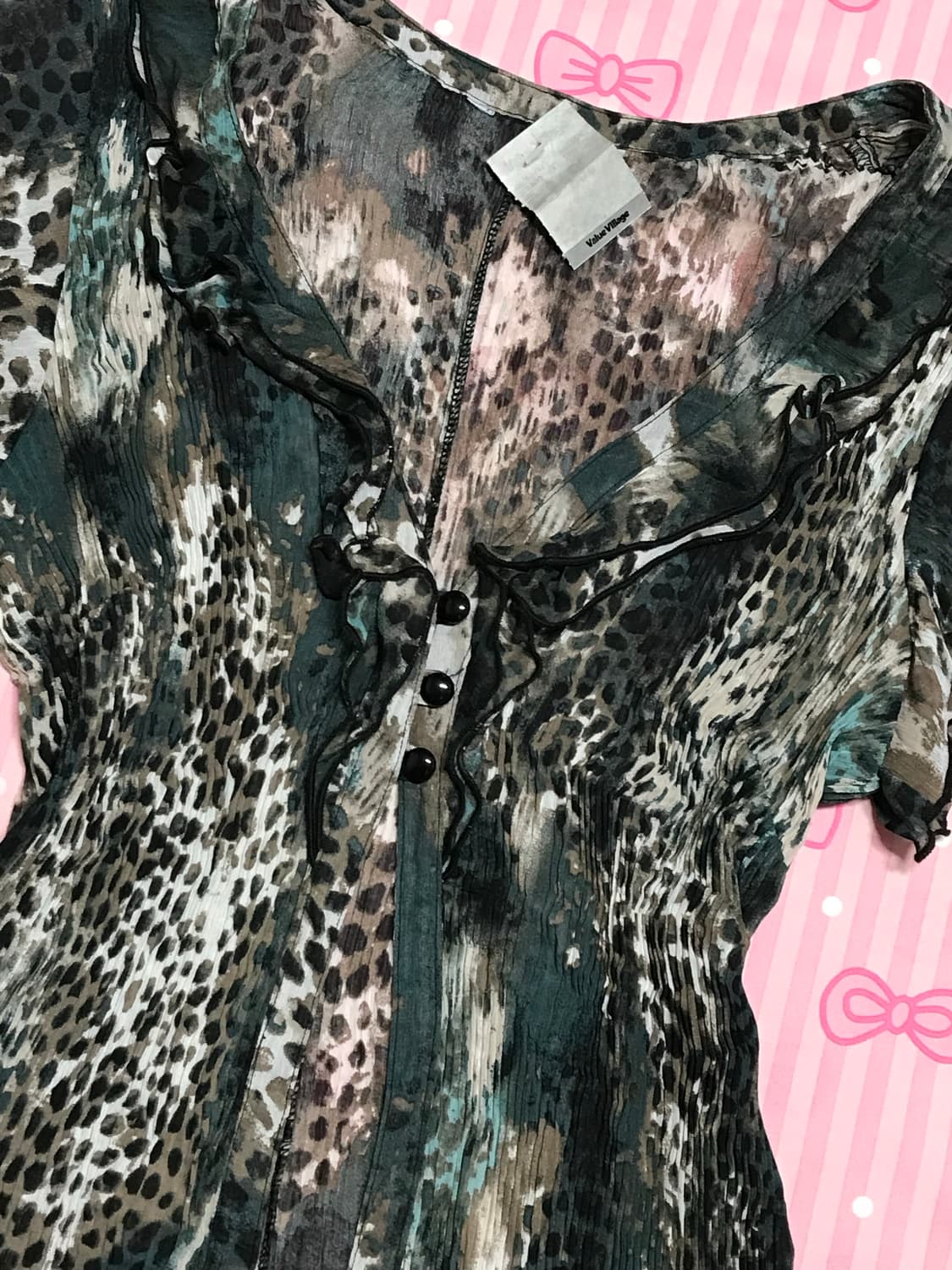 오리엔탈 쓰리버튼 블라우스 y2k 갸루 상품이미지2