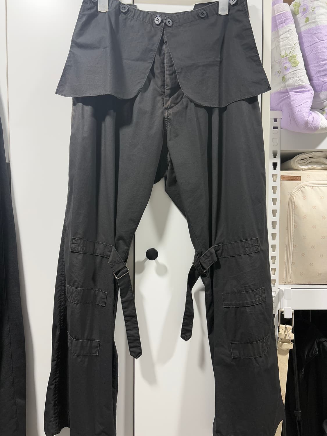 (2)해칭룸 본디지 팬츠 워시드 블랙 상품이미지3