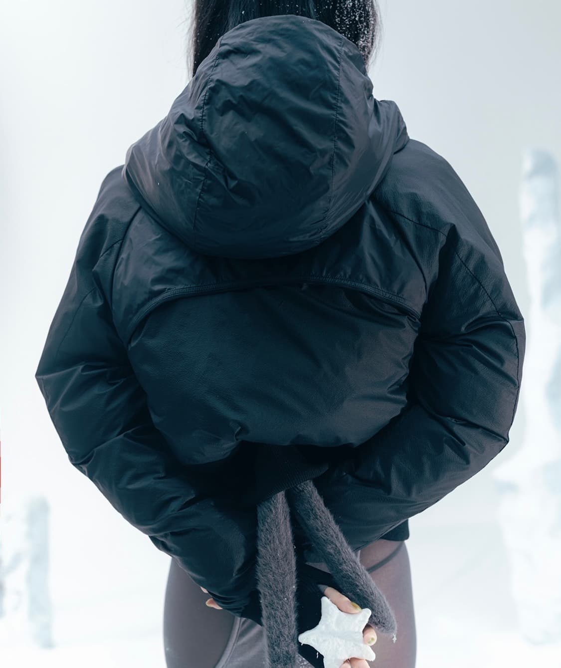 (새상품) 오호스 패딩 ojos 리버시블 체크 자켓 블랙 1사이즈 상품이미지5