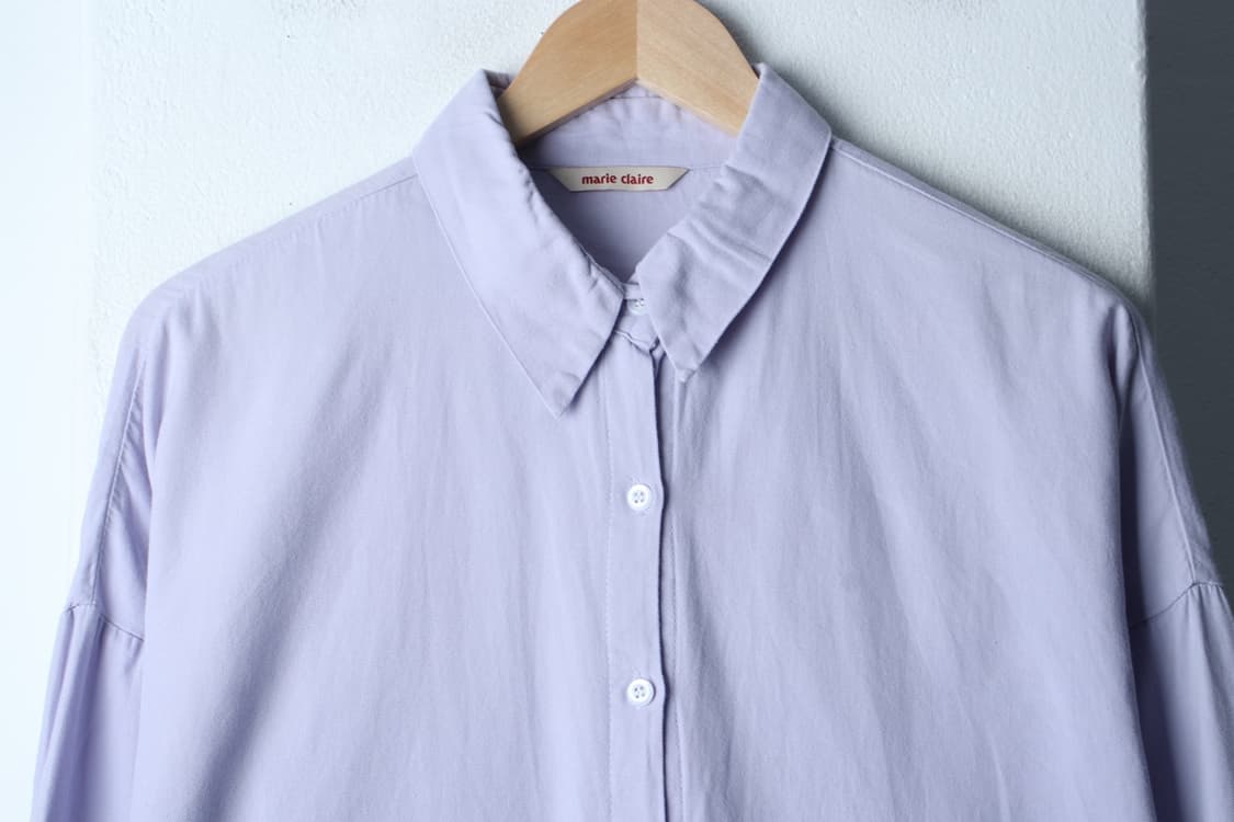 W(F) 마리끌레르 셔츠 남방 퍼플 라벤더 무지-H32495 상품이미지3