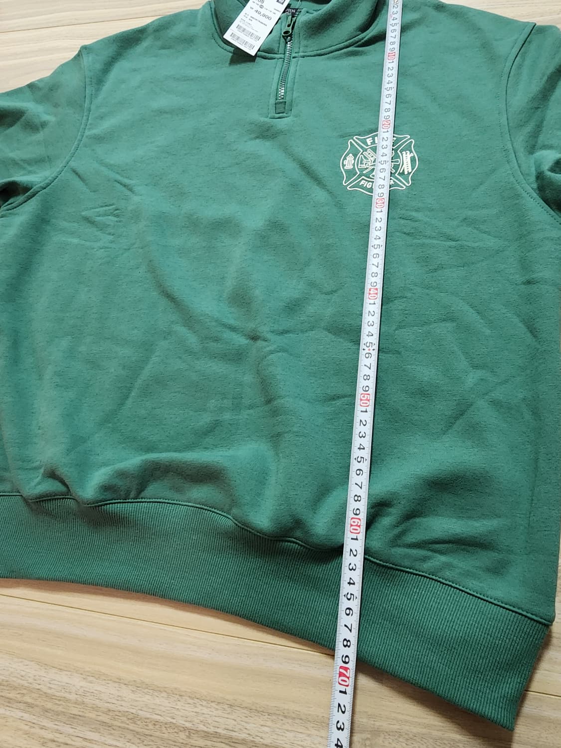 탑텐하프넥집업맨투맨기모티셔츠105그린 상품이미지7