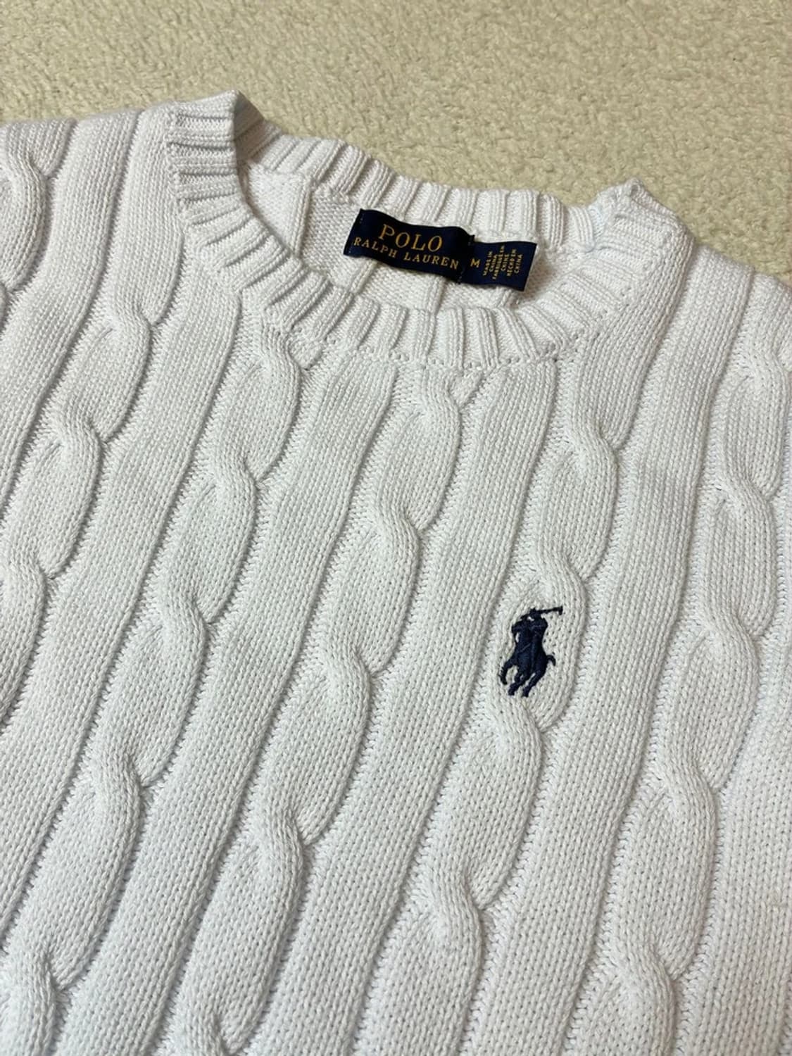 폴로 랄프로렌 코튼 우먼 꽈배기 반팔 니트 PN7163 상품이미지3