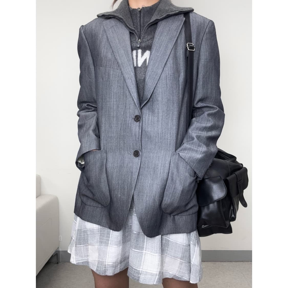 빈티지 그레이 울 블레이저 자켓 상품이미지1