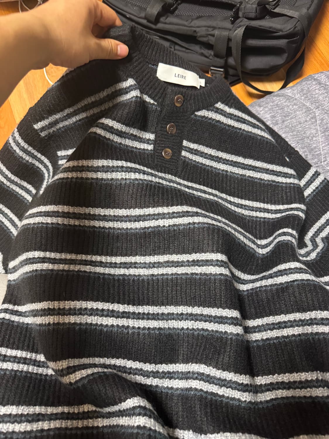 LEIRE 스트라이프 헨리넥 니트  거의새상품 상품이미지2
