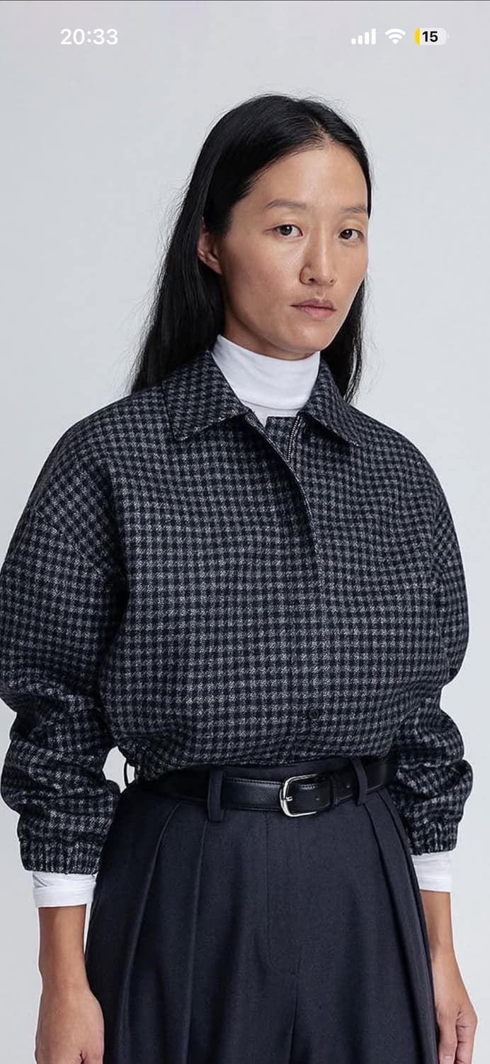 LFM 체크 블루종 + 스커트 투피스 세트 상품이미지4