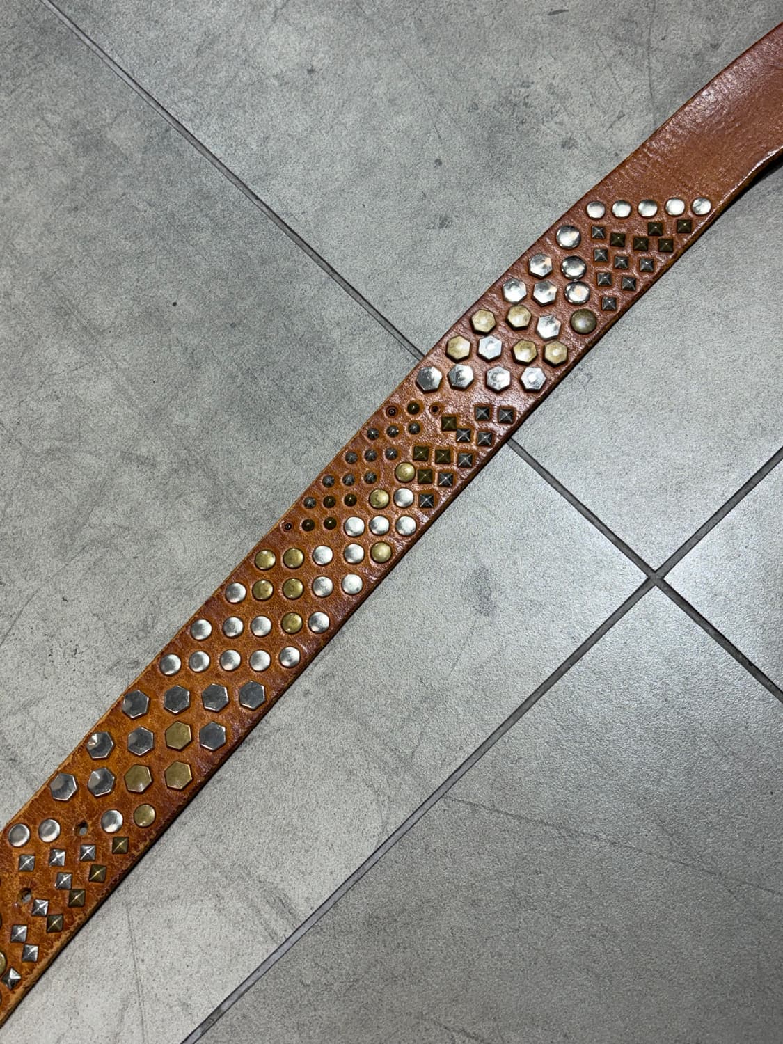 00s 마리떼 프랑소와 저버 스터드 소가죽 레더 벨트 상품이미지7