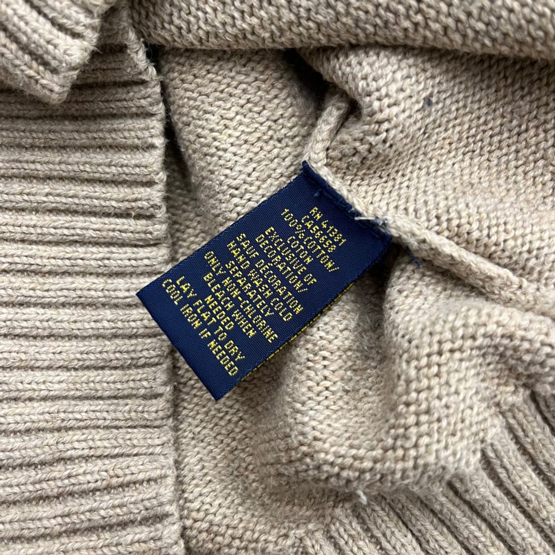 폴로 랄프로렌 화이트포니 베이지 버튼 니트 M 상품이미지6