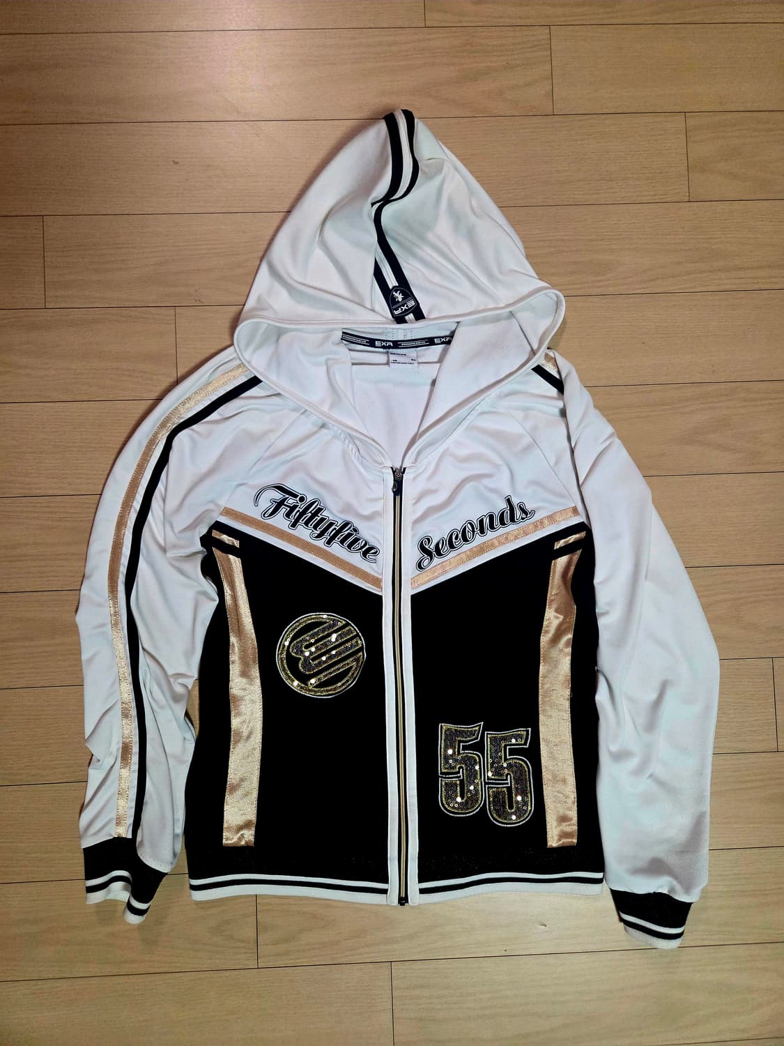 EXR 레이싱 져지 y2k 후드집업 블랙골드화이트  상품이미지1