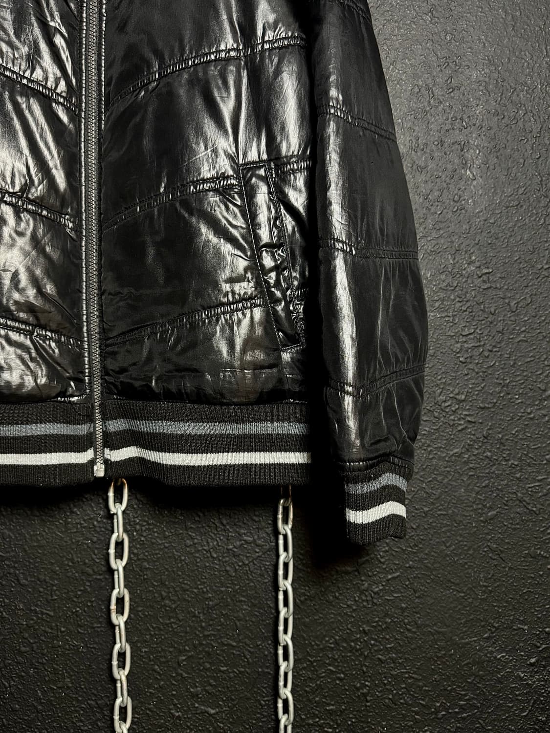 Converse - Black Stripe Rib Down Jacket  상품이미지4