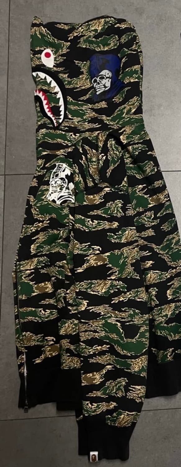 Bape ursus 타이거 카모 샤크 풀집 후디 상품이미지2