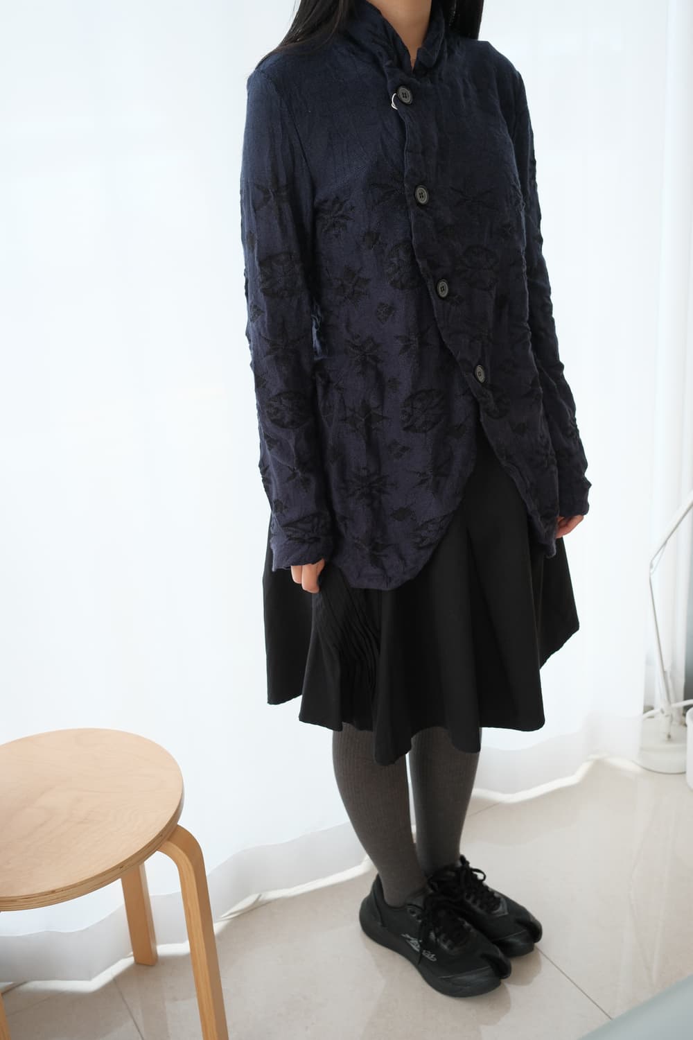 Jacquard wrinkled knit jacket  상품이미지4