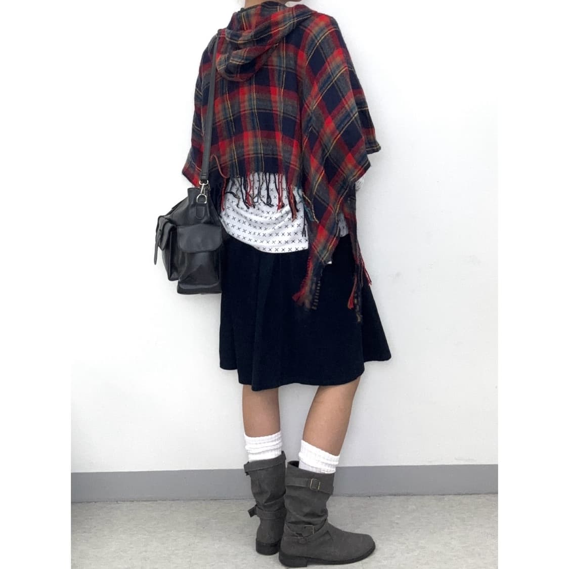 빈티지 네이비 코듀로이 플레어 스커트 상품이미지2