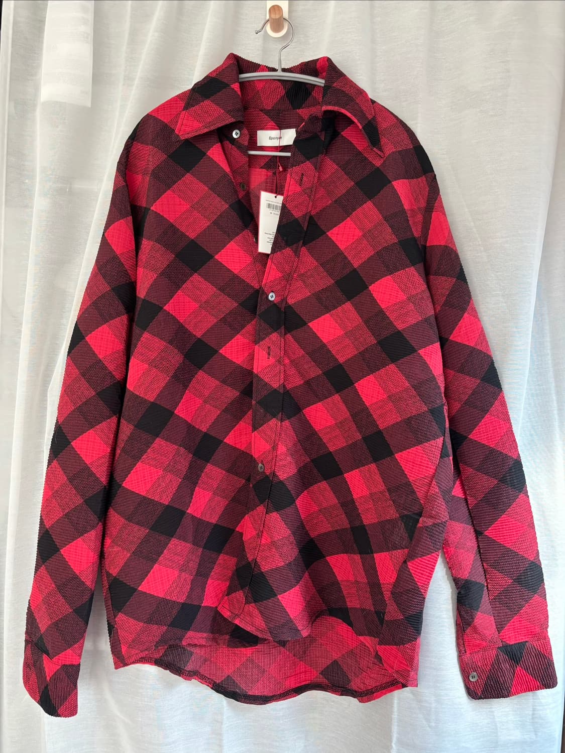 에포님 체크 롱슬리브 셔츠_레드 상품이미지1