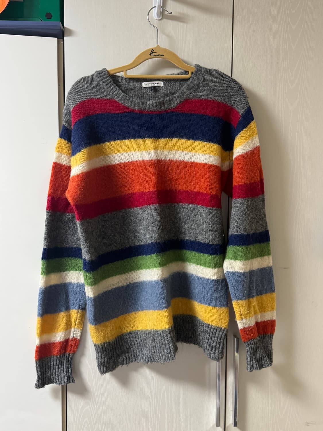 🧶 a.v.v HOMME 컬러 스트라이프 울 니트 상품이미지1