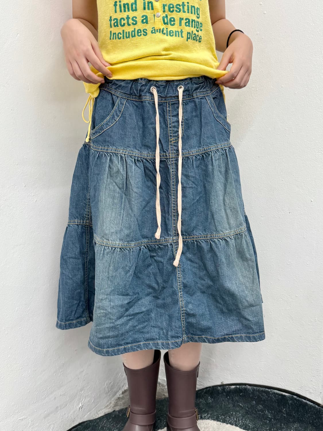 워싱 데님 캉캉 스커트 상품이미지1
