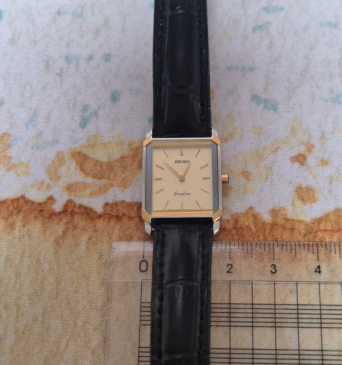 세이코 엑셀린 빈티지 여성 사각 탱크 쿼츠 시계 상품이미지1