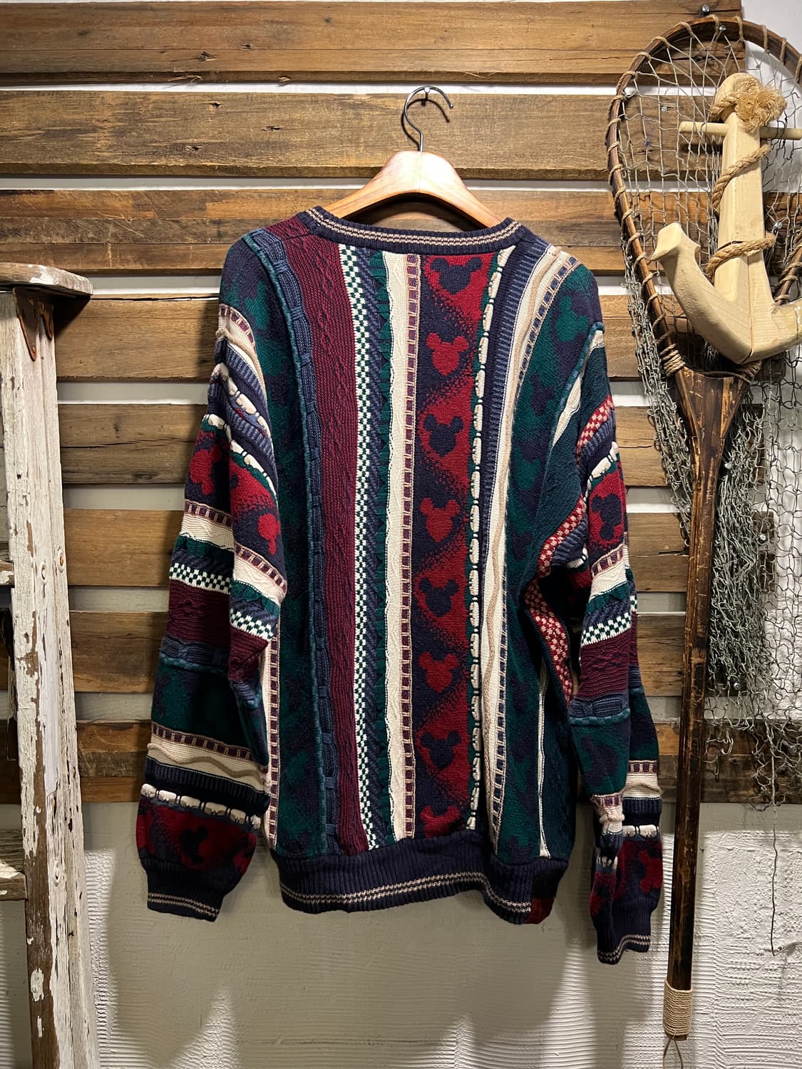 [M]90's Disney 디즈니 미키마우스 멀티컬러 케이블 니트 상품이미지6